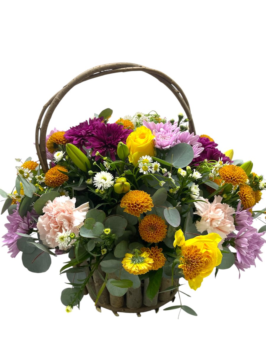 Small basket of mixed flowers 