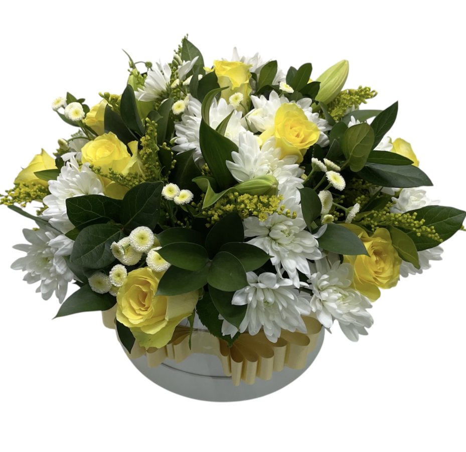 Yellow hat box